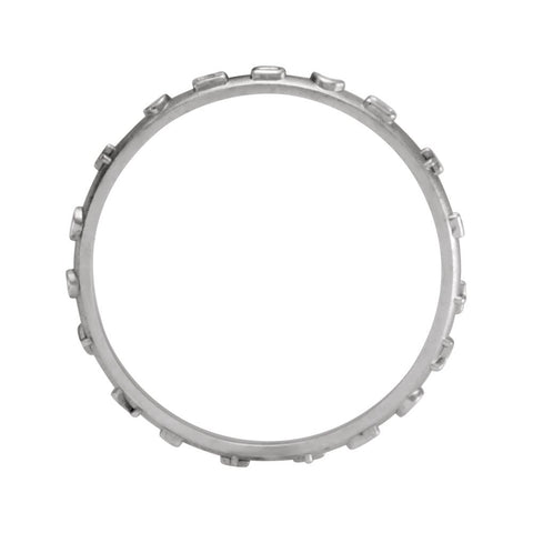 14k White Gold Prayer Ring, Size 8