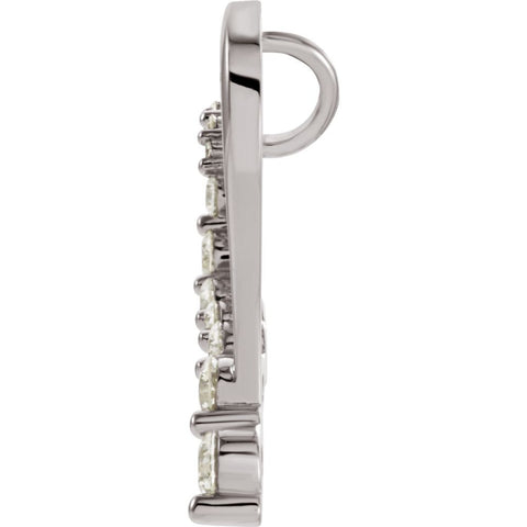 14k White Gold Journey Diamond Heart Pendant