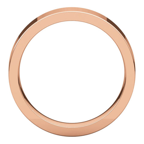 14k Rose Gold 5mm Flat Comfort Fit Band, Size 7