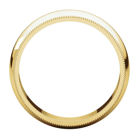 14k Yellow Gold 5mm Milgrain Comfort Fit Band, Size 10.5