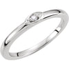 0.025 CTTW Stackable Diamond Ring in 14k White Gold (Size 6 )
