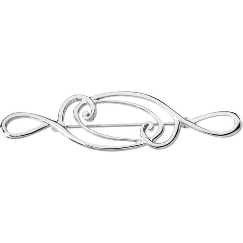 14k White Gold 75x19mm Brooch