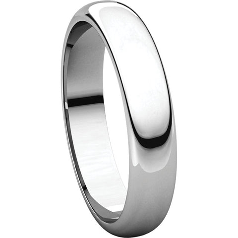 Sterling Silver 4mm Half Round Band, Size 12
