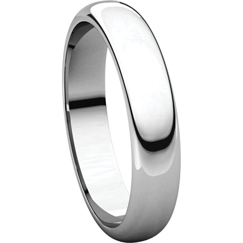 Sterling Silver 4mm Half Round Band, Size 6