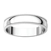 14k White Gold 4mm Light Milgrain Band, Size 5.5