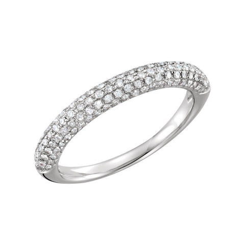 14k White Gold 3/8 CTW Diamond Pavé Ring, Size 7