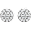 14k White Gold 1/3 CTW Diamond Cluster Earrings