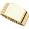 14k Yellow Gold 10mm Flat Tapered Band , Size 7