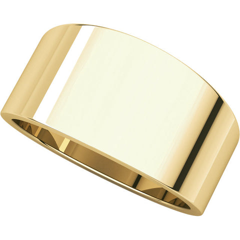 14k Yellow Gold 12mm Flat Tapered Band, Size 8