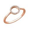14k Rose Gold 1/10 ctw. Diamond Circle Ring, Size 7