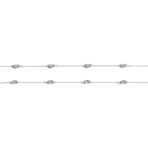 Sterling Silver Textured Bark Leaf Necklace