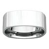 14k White Gold 7mm Square Comfort Fit Band, Size 8