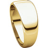 14k Yellow Gold 8mm Half Round Tapered Band, Size 10