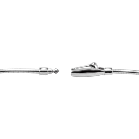 18k White Gold 1.4mm Round Omega Chain