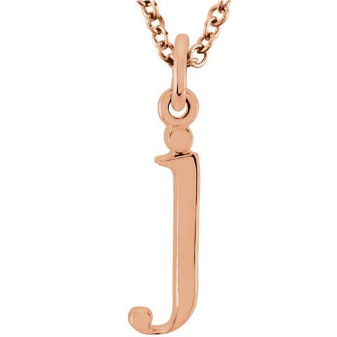 14k Rose Gold "j" Lowercase Initial 16" Necklace