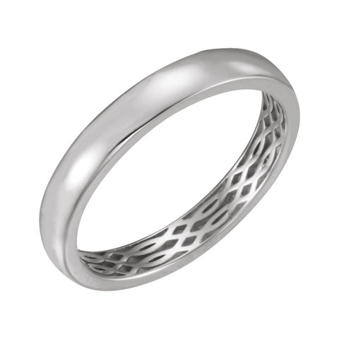 14k White Gold 4mm Lattice Design Band Size 7