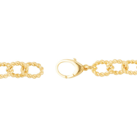10.75mm Sterling Silver Gold Plated Link Bracelet