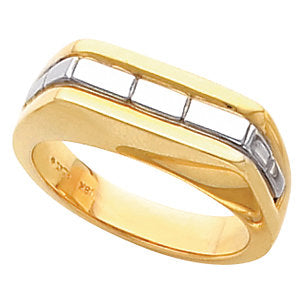 14K Yellow & White Men's Ring , Size 11