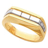 Two Tone Men's Wedding Band Ring Mounting in 14k White and Yellow Gold ( Size 10 )