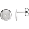 14k White Gold 0.02 ctw. Diamond Domed Circle Earrings with Backs