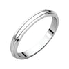 02.50 mm Half Round Edge Band in 14K White Gold ( Size 7 )
