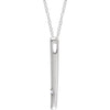 14k White Gold .015 CT Diamond Bar 16-18" Necklace