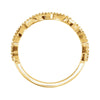 14k Yellow Gold 1/6 CTW Diamond Leaf Ring, Size 7
