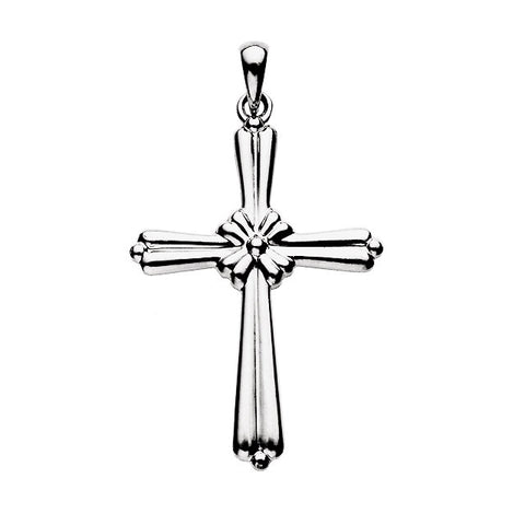 14k White Gold Cross Pendant