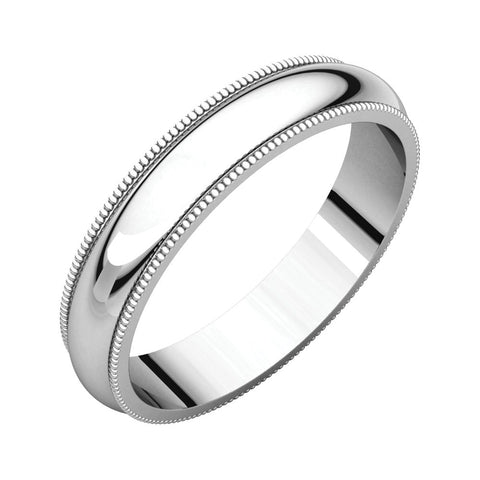 Sterling Silver 4mm Milgrain Band, Size 11