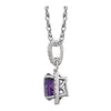 Sterling Silver Amethyst & .01 CTW Diamond 18" Necklace