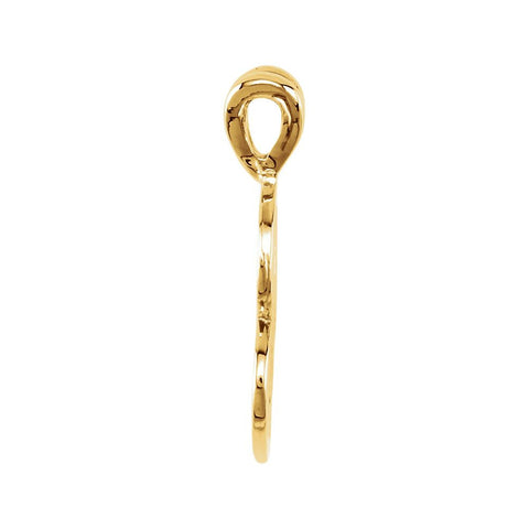 14k Yellow Gold "I" Medium Initial Pendant