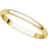 10k Yellow Gold 2mm Half Round Light Band, Size 12