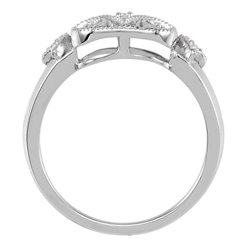 Sterling Silver .05 CTW Diamond Ring Size 8