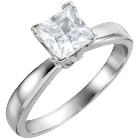 14k White Gold 1/2 CTW Diamond Solitaire Engagement Ring, Size 6