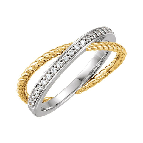 14k Yellow & White Gold 1/5 ctw. Diamond Ring, Size 7