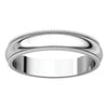 14k White Gold 4mm Milgrain Band, Size 4