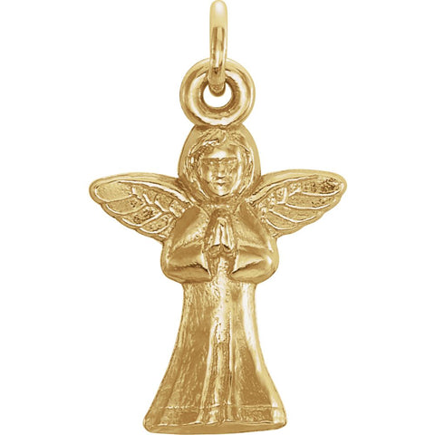 14k Yellow Gold 14x10mm Praying Angel Pendant