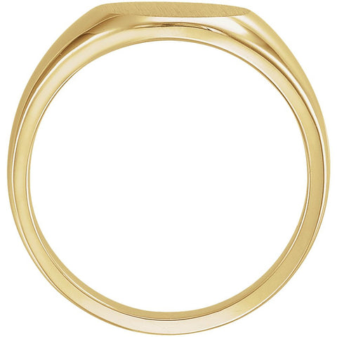 14k Yellow Gold 13mm Men's Signet Ring , Size 11