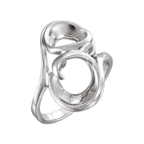 14k White Gold Freeform Ring, Size 6