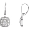 Pair of 1/10 CTTW Diamond Fashion Lever Back Earrings in Sterling Silver
