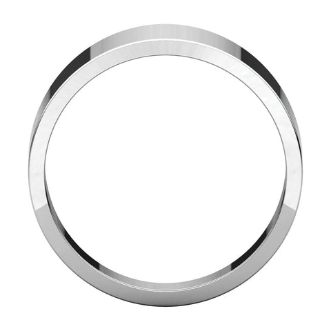 14k White Gold 8mm Flat Tapered Band, Size 7.5