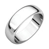 06.00 mm Half Round Wedding Band Ring in 14k White Gold (Size 6.5 )