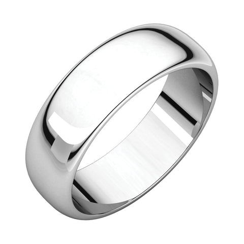 Continuum Sterling Silver 6mm Half Round Band, Size 8.5