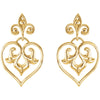 14k Yellow Gold Decorative Dangle Earrings
