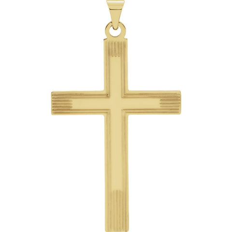 14k Yellow Gold 39x26mm Cross Pendant