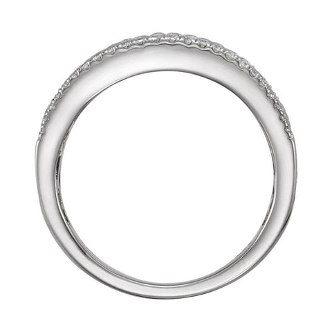 14k White Gold Etruscan Anniversary Band, Size 7