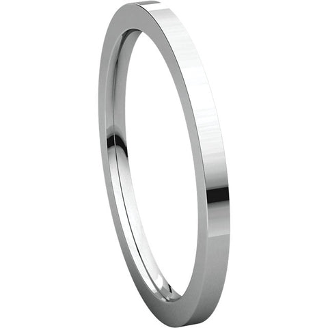 14k White Gold 1.5mm Flat Comfort Fit Band, Size 6