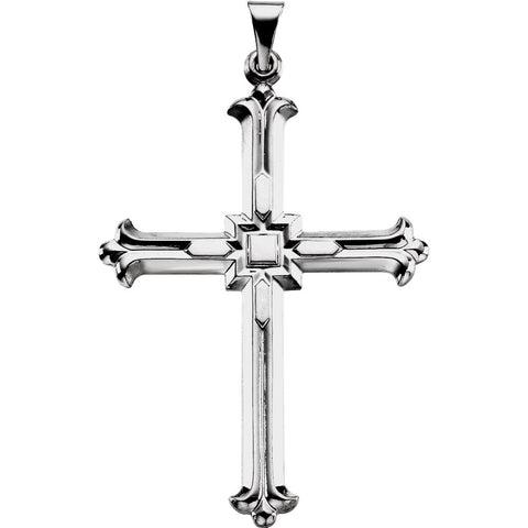 14k White Gold Cross Pendant