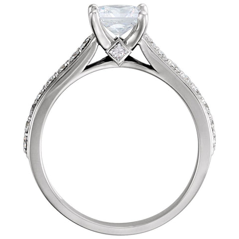 14k White Gold 3/4 CTW Diamond Engagement Ring, Size 7