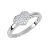 Puff Heart Design Ring in Sterling Silver ( Size 6 )